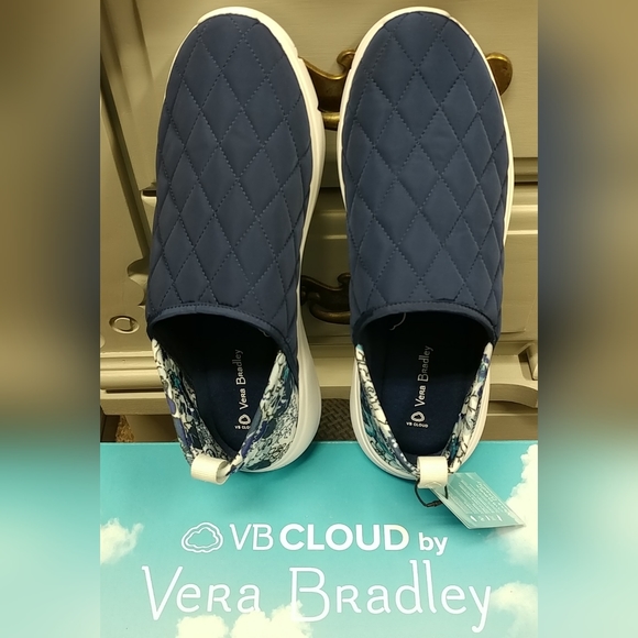 Vera Bradley VB Cloud Convertible Slip-On Shoe Women's 10 Navy Blue & Floral - Picture 9 of 16